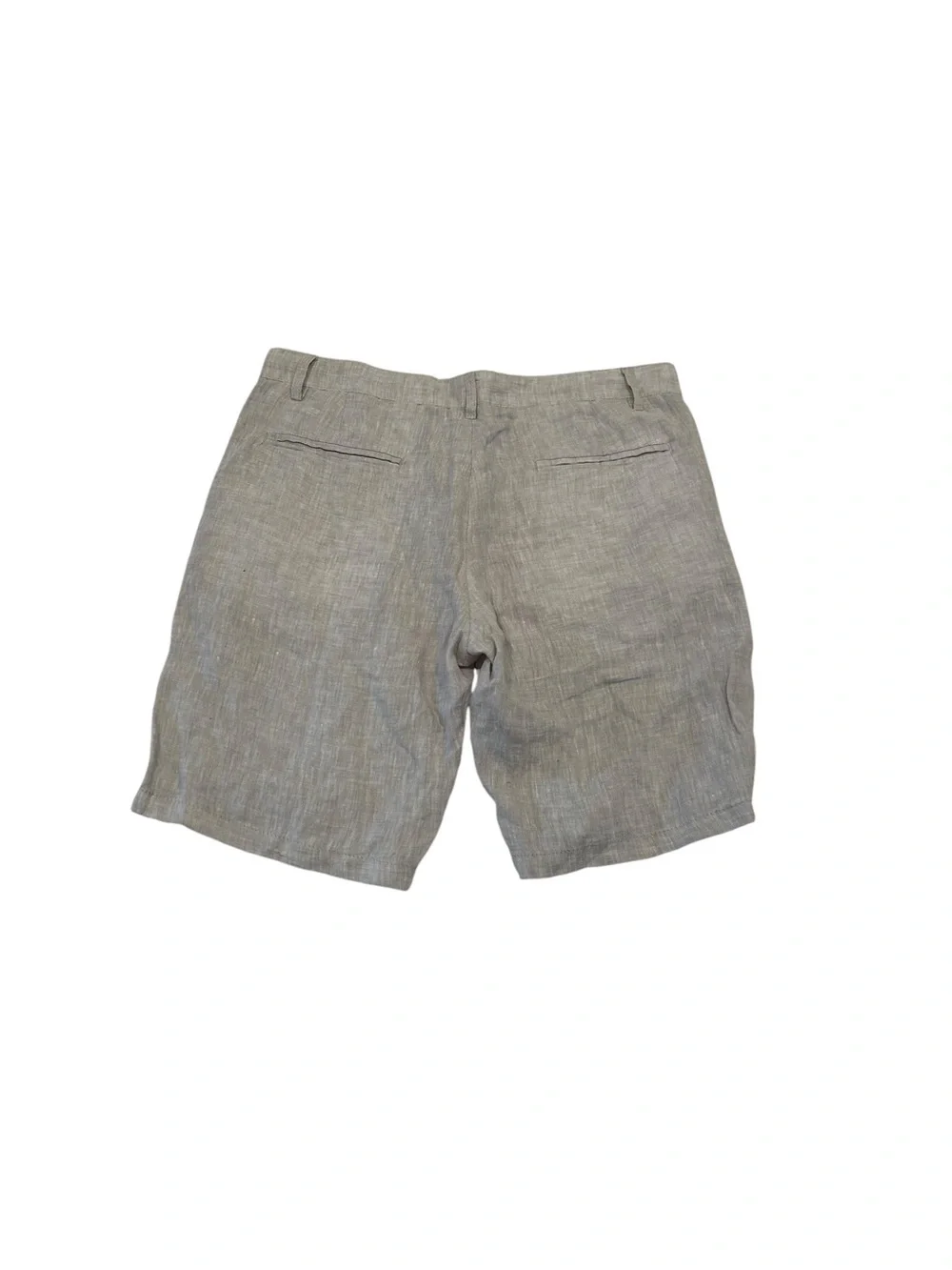H&M New NWT Light Gray Linen 100%  Flat Front Shorts 34 R